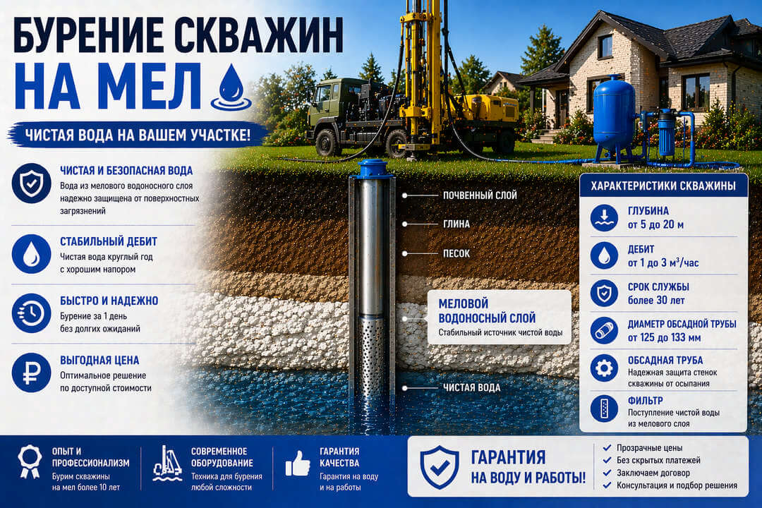 Бурение скважин на мел в Курске и Курской области