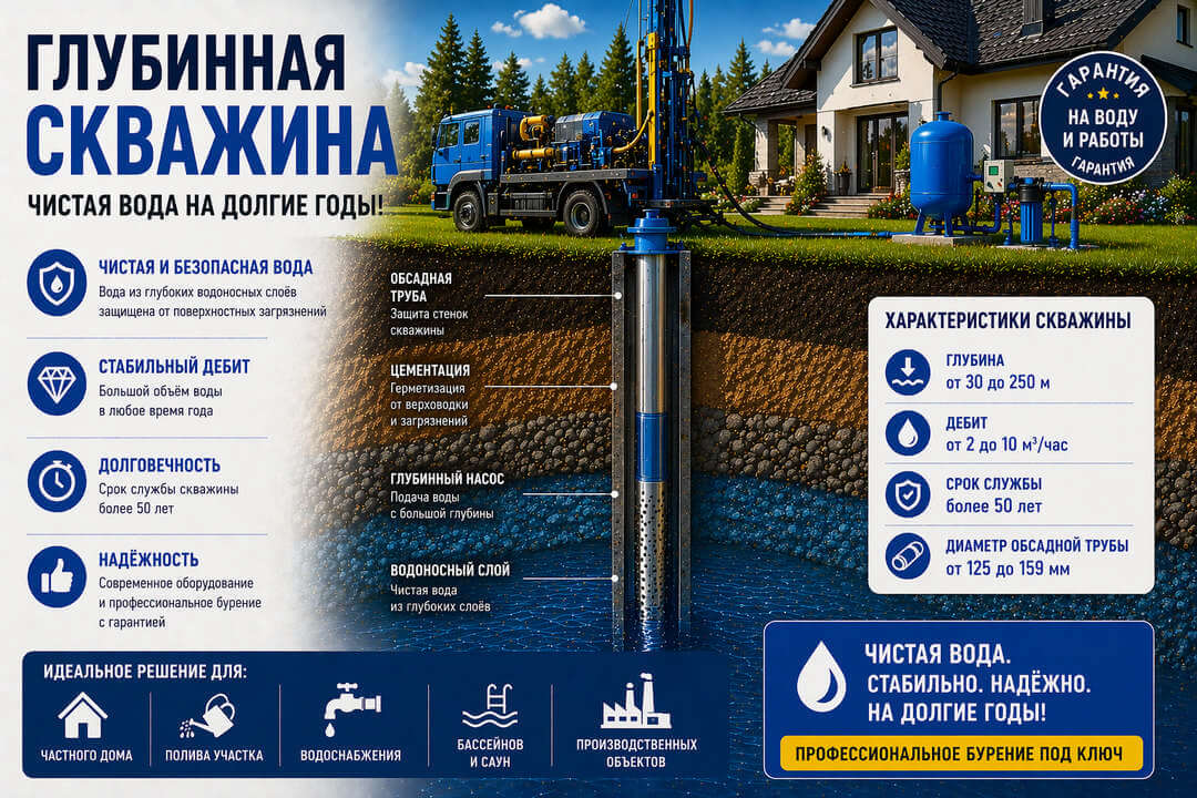 Глубинная скважина на воду в Курске и Курской области от компании АкваТехСтрой46